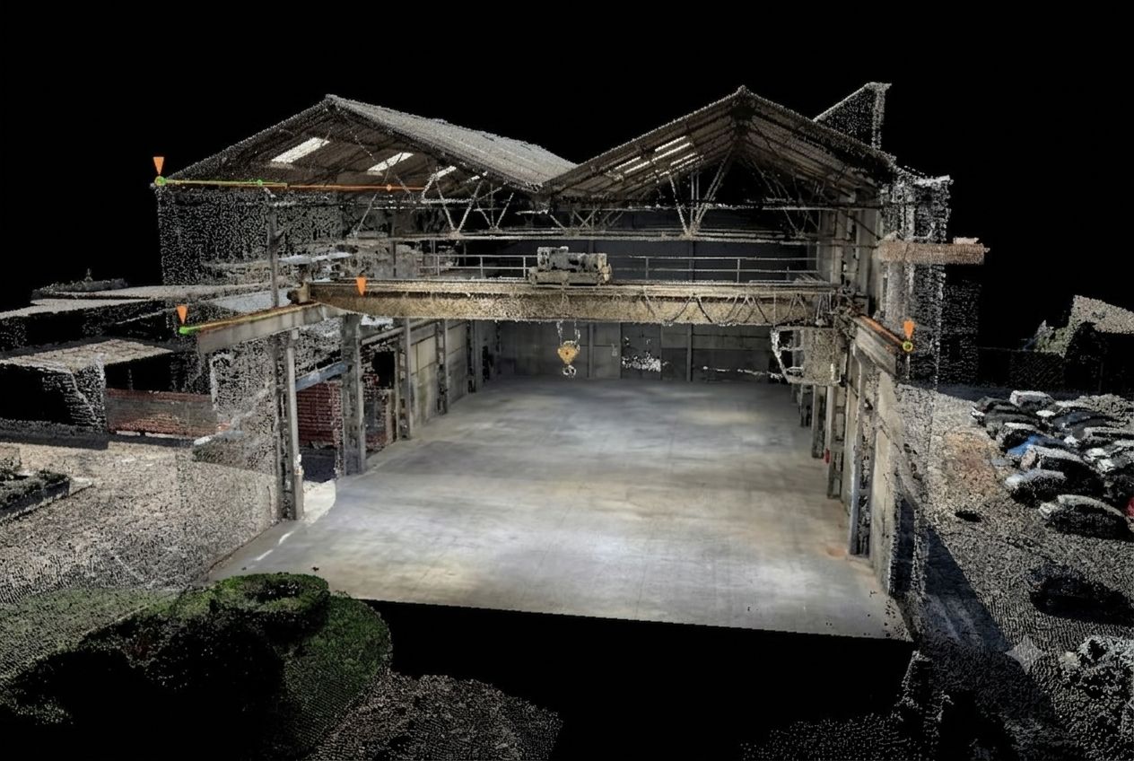 Nube de puntos — interior de la nave